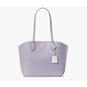 KATE SPADE NY Suite crossgrian leather large tote + Dust bag  LAVENDER